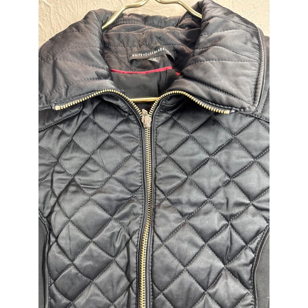 White House Black Market Quilted Moto Style Front Zip Jacket Womens Size Medium